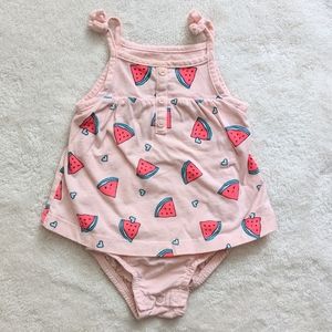 Carter's Cute Pink Watermelon tank/dress Onesie. Size 12M